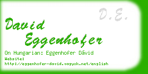 david eggenhofer business card